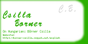 csilla borner business card